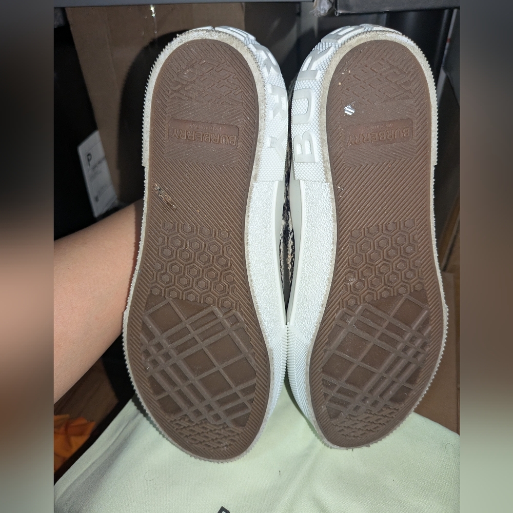 BURBERRY TWEED JACK LOW TOP SNEAKERS IN BEIGE - Picture 6 of 8